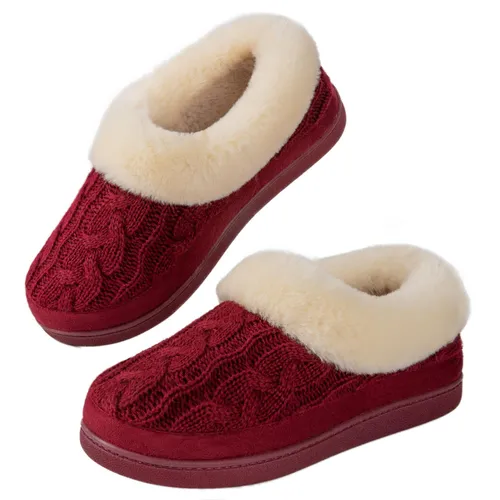 VeraCosy Ladies' Warm Knitted Faux Suede Memory Foam Moc