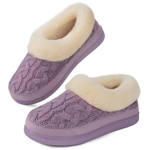 VeraCosy Ladies' Warm Knitted Faux Suede Memory Foam Moc