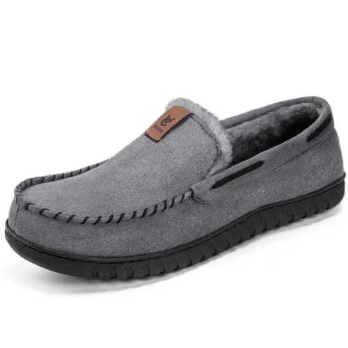 VeraCosy Men's Faux Suede Moccasin Memory Foam Closed Back