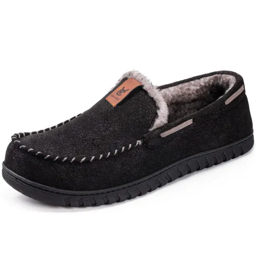 VeraCosy Men's Faux Suede Moccasin Memory Foam Closed Back