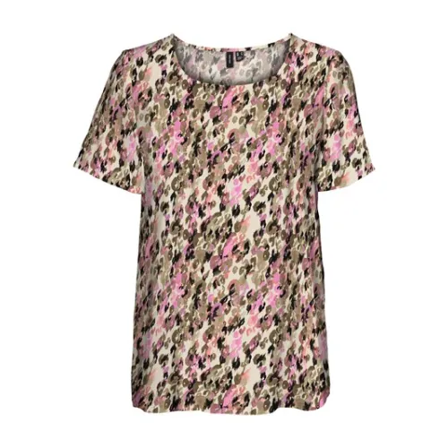 Vero Moda , 10286797 Short Sleeve T-Shirt ,Brown female, Sizes: