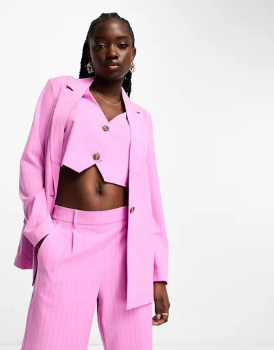 Vero Moda tailored pinstripe blazer co-ord in pink