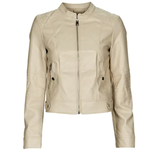 Vero Moda  VMLOVE LAVINE SHORT COATED JACKET  women's Leather jacket in Beige