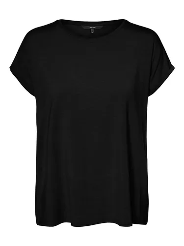 Vero Moda Womens Ava Plain Shirt Sleeve T-Shirt Black