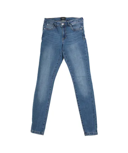 Vero Moda Womenss Alia Mid Rise Skinny Jeans in Denim - Blue Cotton