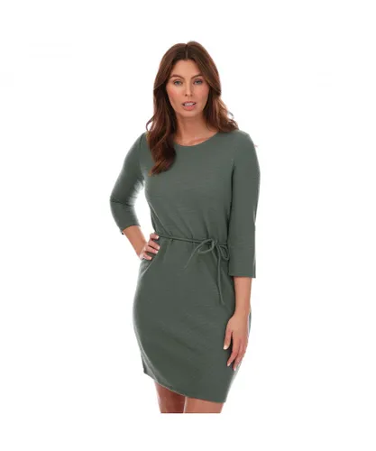 Vero Moda Womenss Cina 3/4 Sleeve Jersey Dress in Green