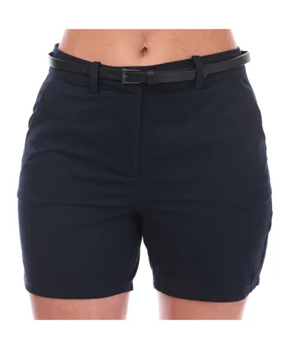 Vero Moda Womenss Flashino Mid Rise Regular Chino Shorts in Navy Cotton