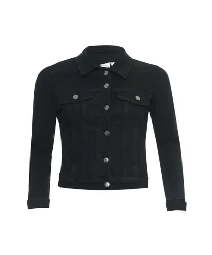 Vero Moda Womenss Luna Denim Jacket in Black Cotton