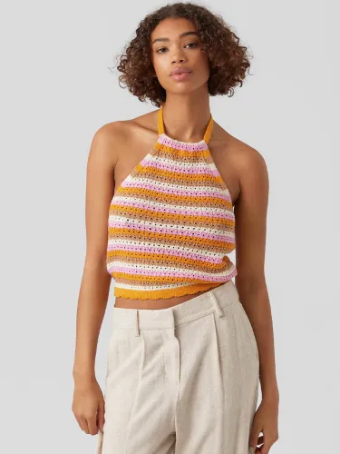 Veromoda Radiant Yellow/ W.Bonbon Shaji Crochet Halterneck Top
