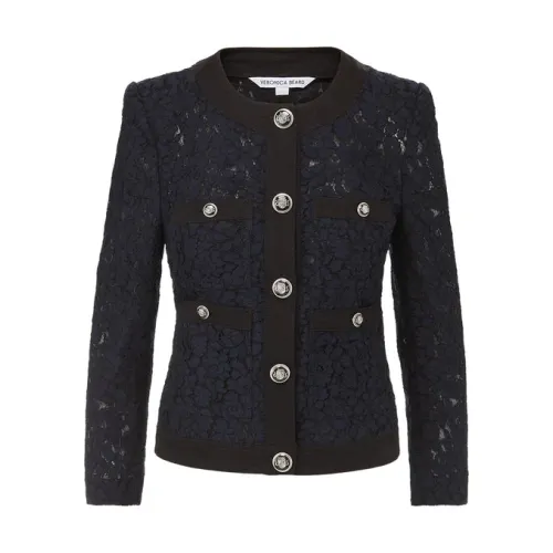 Veronica Beard , Cotton Corded Lace Jacket ,Blue female, Sizes: