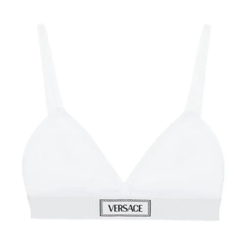 Versace , '90s logo ribbed bralette ,White female, Sizes: