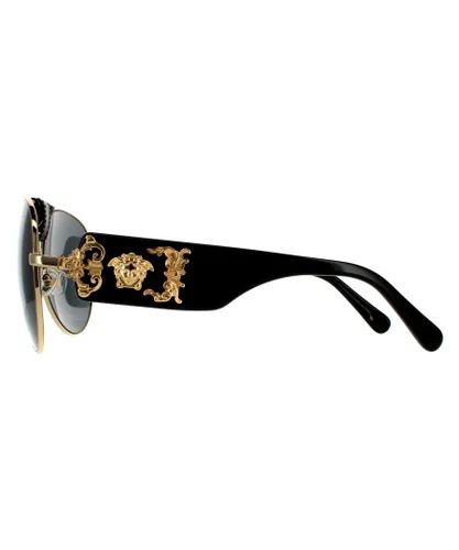 Versace Aviator Mens Gold Dark Grey Sunglasses Metal - One