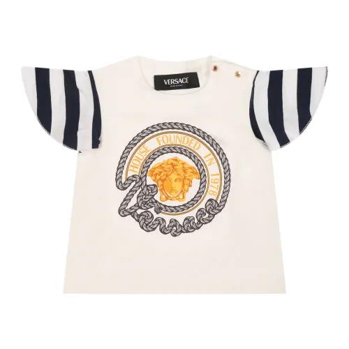 Versace , Baby Girls Anchor Print T-Shirt ,White unisex, Sizes: