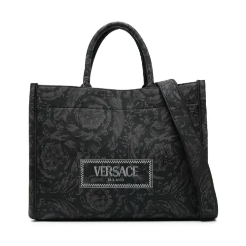 Versace , Barocco Jacquard Tote Bag in Black ,Black female, Sizes: ONE SIZE