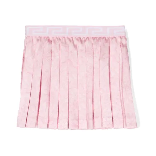 Versace , Barocco Kids Pleated Skirt ,Pink female, Sizes: