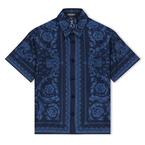 VERSACE Barocco Silk Shirt Boys - Blue