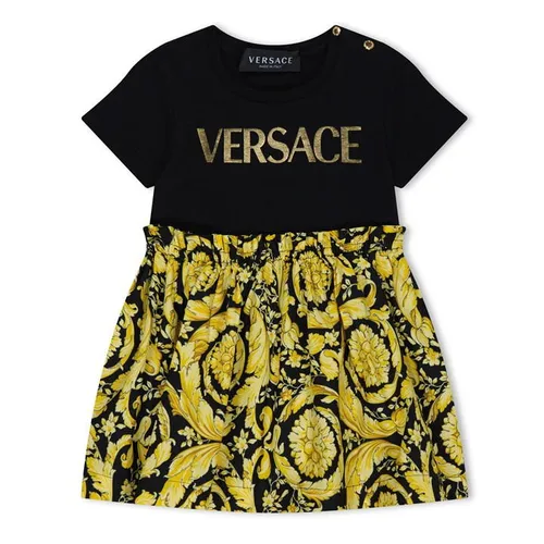 VERSACE Barocco T-Shirt Dress Infant Girls - Black
