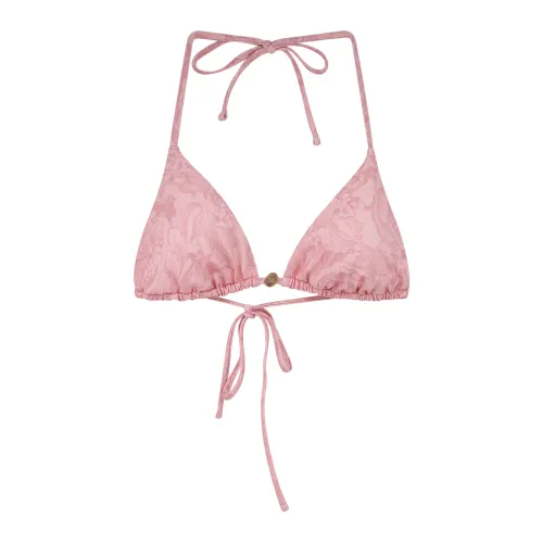 Versace , Baroque Print Bikini Top ,Pink female, Sizes:
