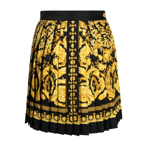 Versace , Baroque Print Pleated Skirt ,Multicolor female, Sizes: