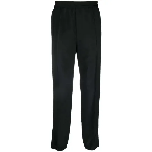 Versace , Black Ankle Zips Track Pants ,Black male, Sizes: