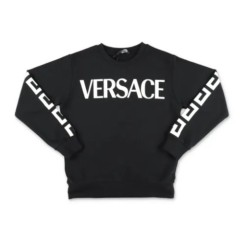 Versace , Black Cotton Sweatshirt ,Black male, Sizes: