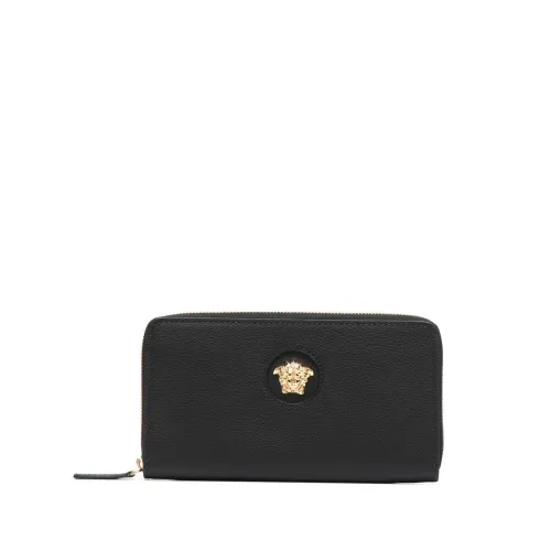 Versace , Black Gold Long Wallet ,Black female, Sizes: ONE SIZE