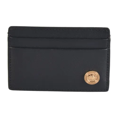Versace , Black Medusa Plaque Cardholder Wallet ,Black male, Sizes: ONE SIZE