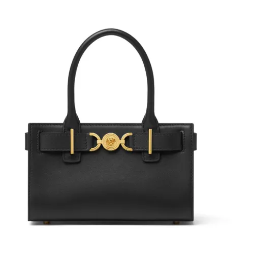 Versace , Black Medusa Plaque Leather Bag ,Black female, Sizes: ONE SIZE
