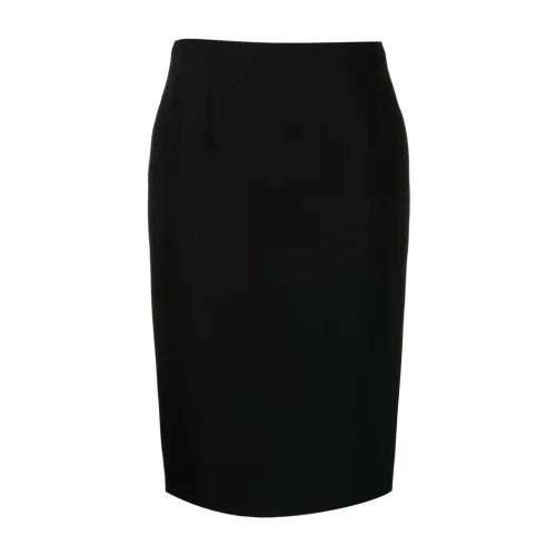 Versace , Black Stretch Wool Skirt ,Black female, Sizes: