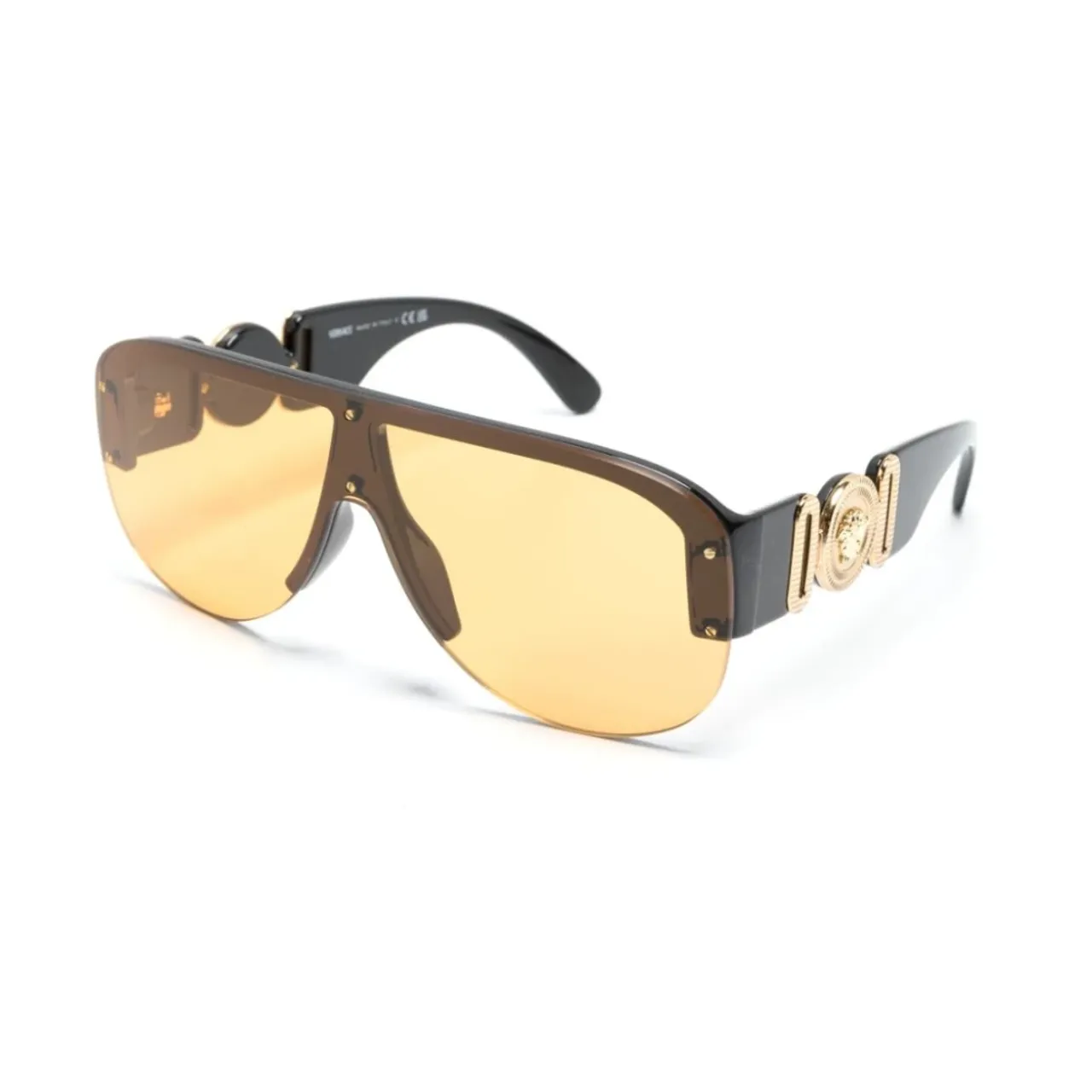 Versace , Black Sunglasses with Original Case ,Black male, Sizes: