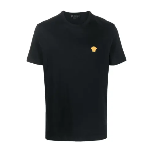 Versace , Black T-Shirts & Polos Upgrade Style ,Black male, Sizes: