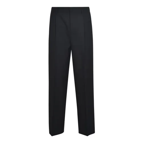 Versace , Black Wool Tailored Trousers Straight Leg ,Black male, Sizes: