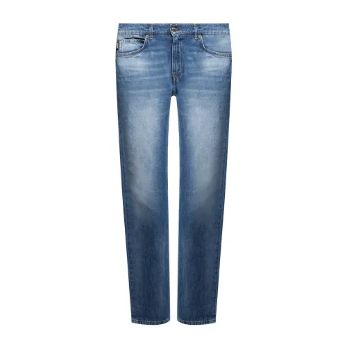 Versace , Blue Cotton Logo Denim Jeans ,Blue male, Sizes: