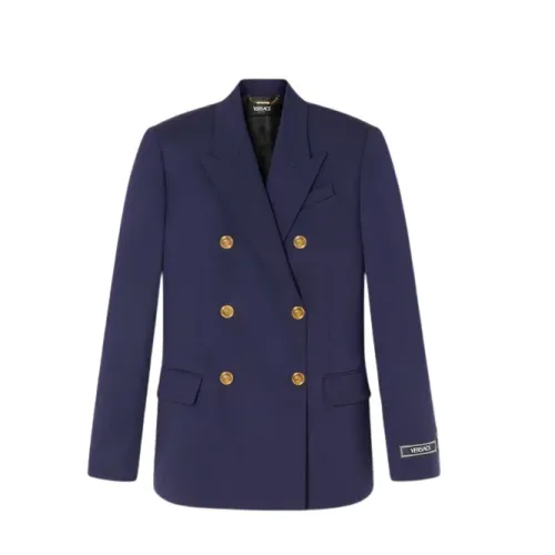 Versace , Blue Jackets for Men ,Blue female, Sizes: