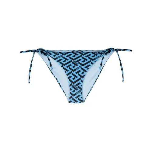 Versace , Blue Logo Bikini Bottoms with Side Tie Fastening ,Blue female, Sizes: