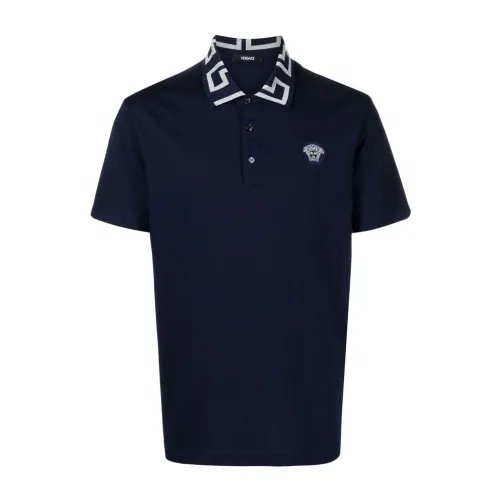 Versace , Blue T-shirts and Polo Shirt ,Blue male, Sizes: