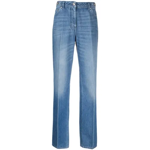 Versace , Blue Tailored Jeans with Medusa Hardware ,Blue female, Sizes: