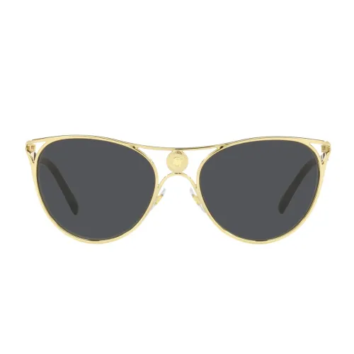 Versace , Bold and Classy Metal Cat-Eye Sunglasses ,Yellow unisex, Sizes: