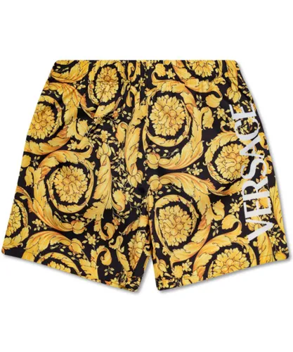 Versace Boys Barocco Print Swim Shorts Gold NA