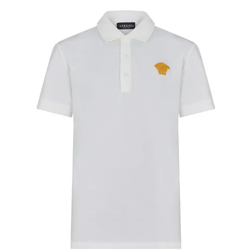 VERSACE Boy'S Medusa Logo Polo Shirt - White