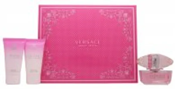 Versace Bright Crystal Gift Set 50ml EDT + 50ml Perfumed Body Lotion + 50ml Perfumed Bath & Shower Gel