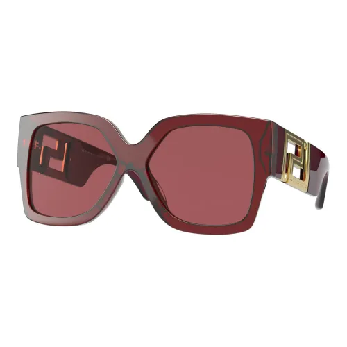 Versace , Burgundy Greca Sunglasses ,Red female, Sizes: