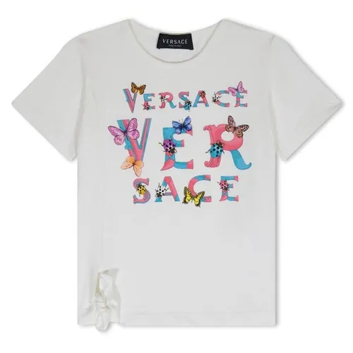 VERSACE Butterfly Logo T-Shirt Junior Girls - White
