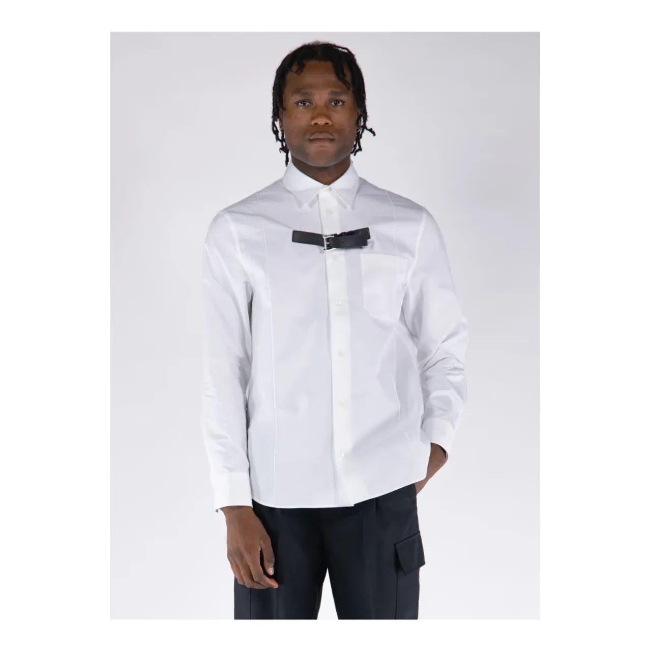 Versace , Casual Heavy Poplin Shirt ,White male, Sizes: