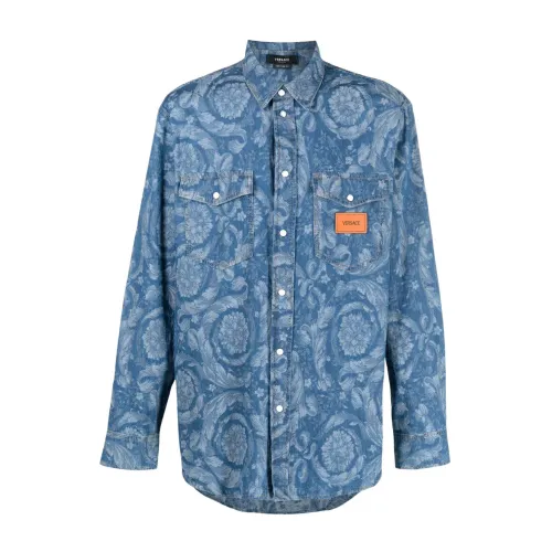 Versace , Casual shirt ,Blue male, Sizes: