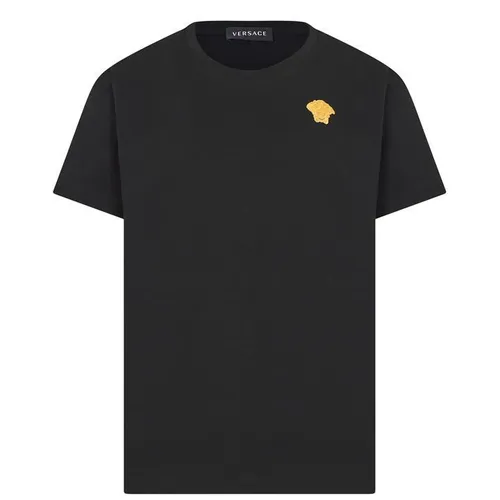 VERSACE Children'S Small Logo T Shirt - Black