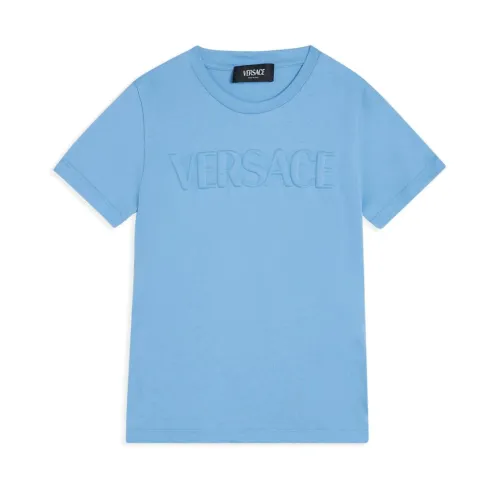 Versace , Clear Blue Kids T-shirts and Polos ,Blue female, Sizes: