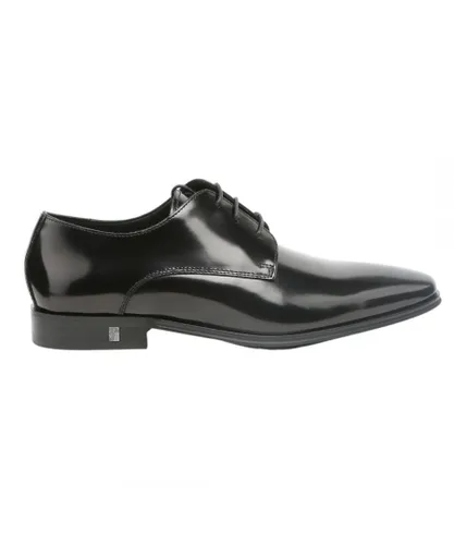 Versace Collection Mens Derby Black Leather Shoes