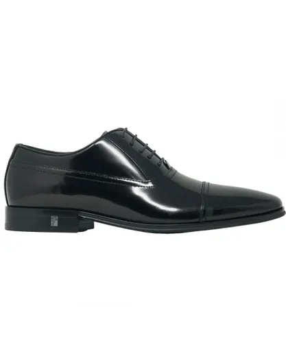 Versace Collection Mens Oxford Leather Black Shoes