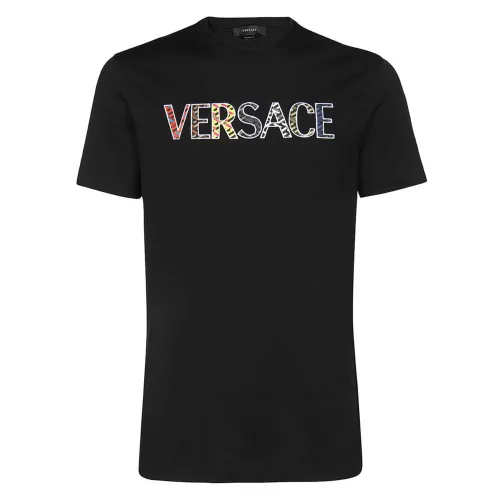 Versace , Cotton T-Shirt ,Black male, Sizes: